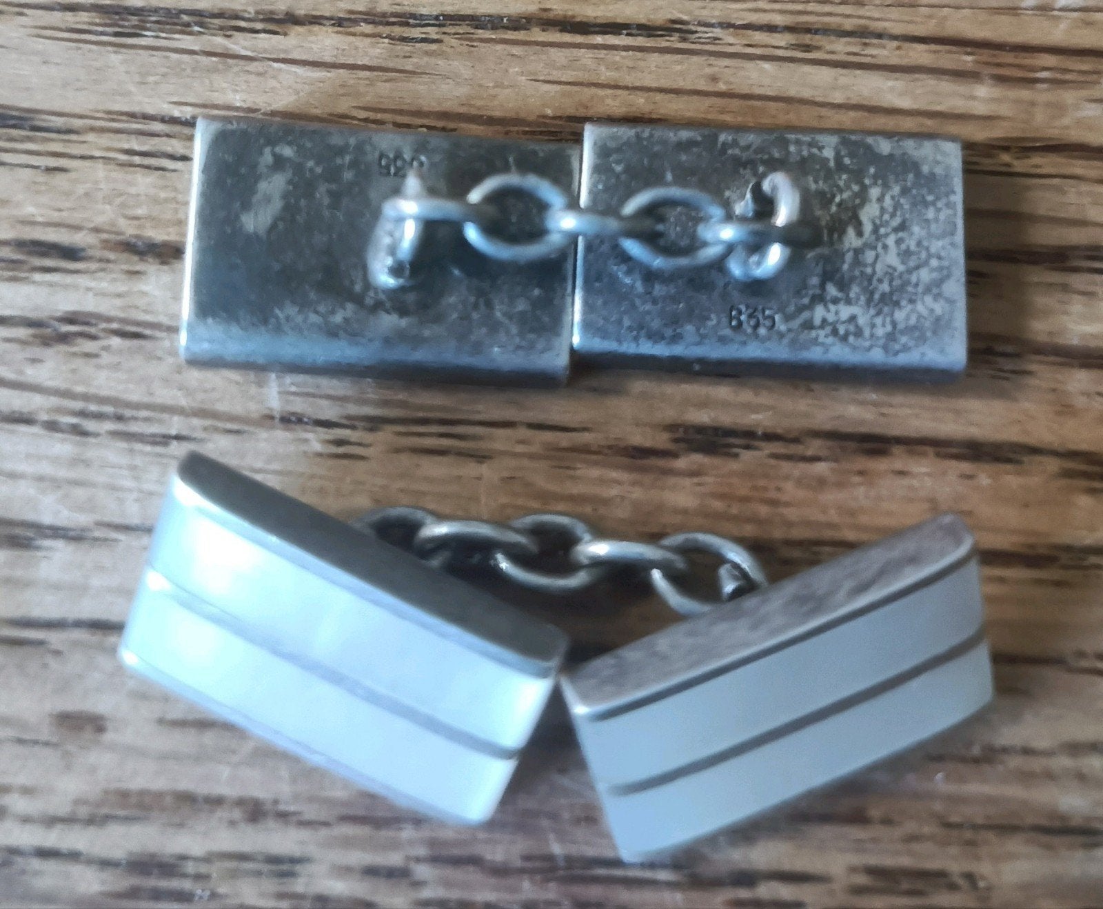 Vintage 835 zilveren manchetknopen, Ophalen, Gebruikt, Zilver