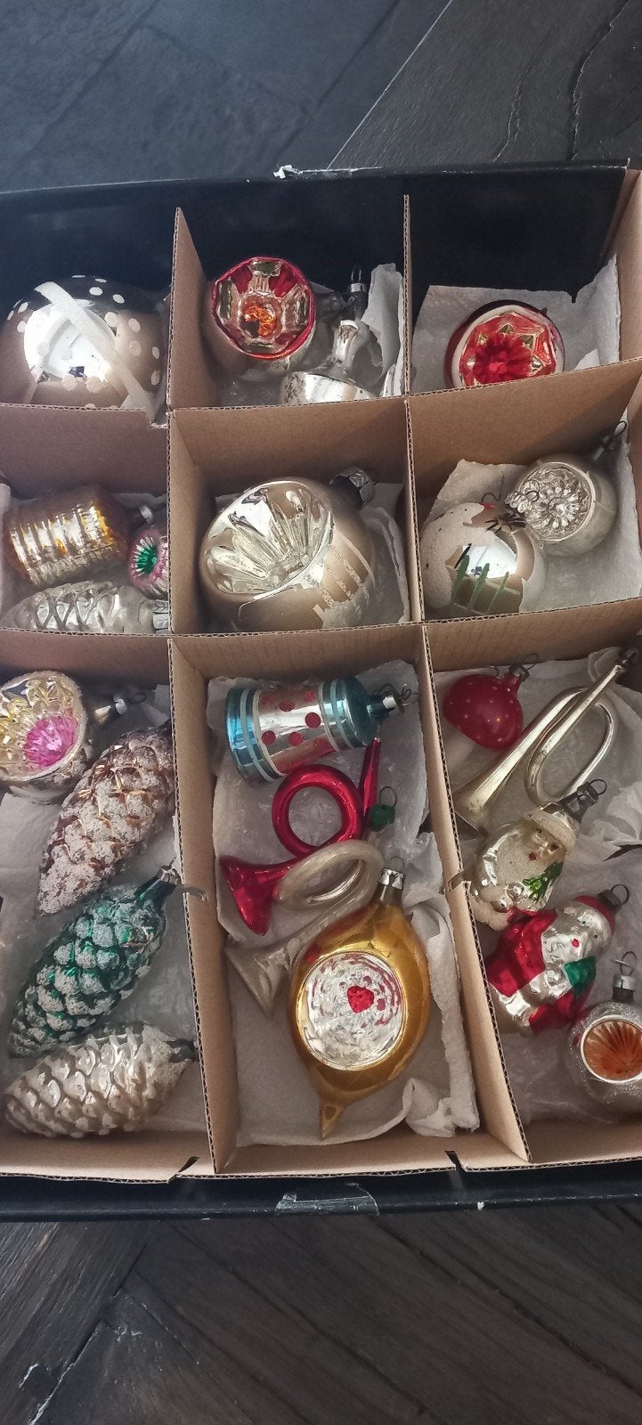 oude kerstballen, Ophalen