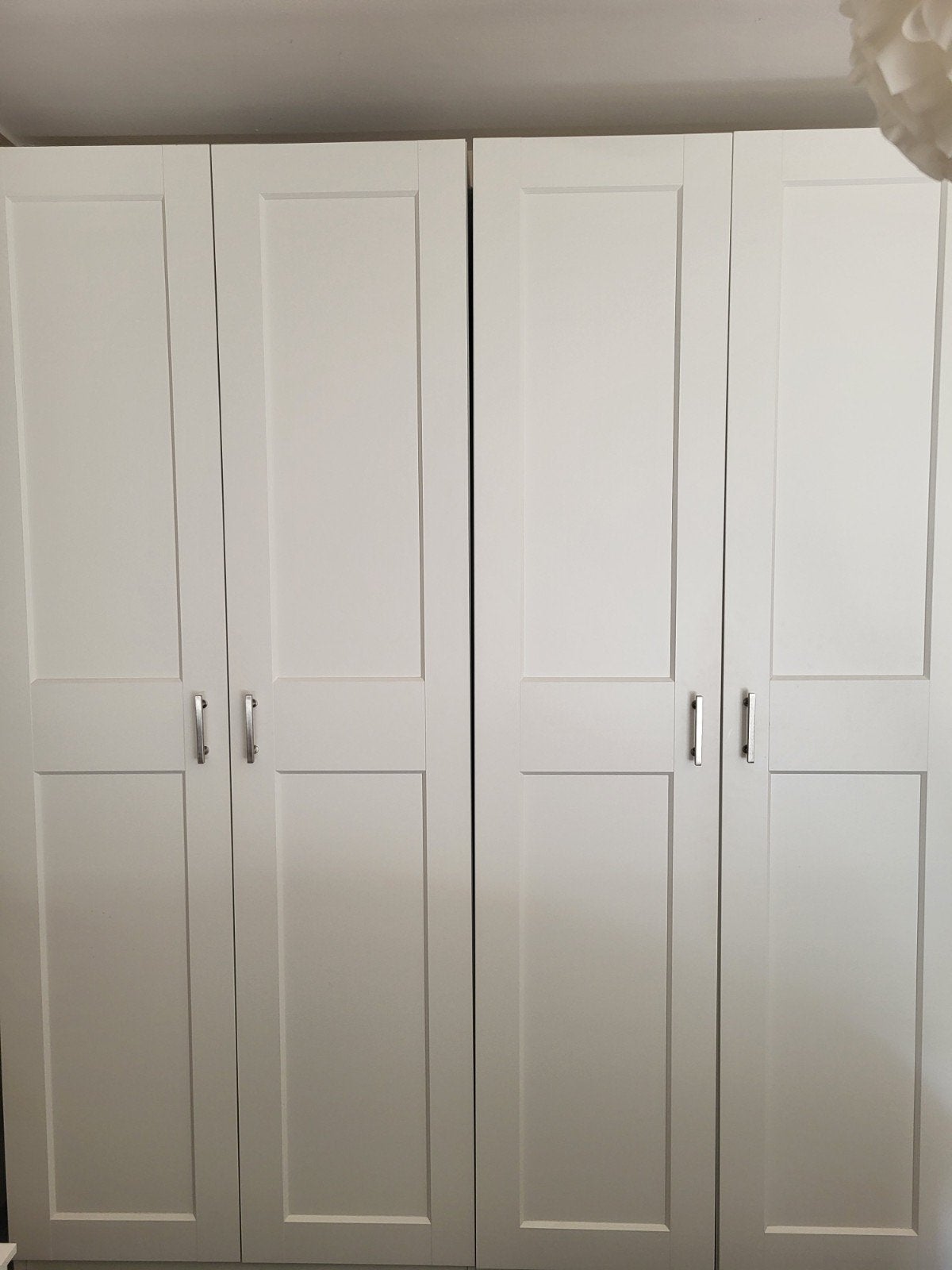IKEA PAX kledingkast 200 x 236 cm met 4 GRIMO deuren – wit, Ophalen, 50 tot 75 cm, 200 cm of meer