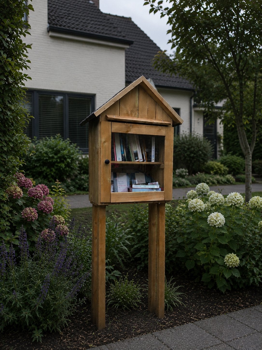 Minibieb/boekenkastje met bitumen dak!, Huis en Inrichting, Kasten | Boekenkasten, Nieuw, Minder dan 100 cm, 25 tot 50 cm, Grenenhout