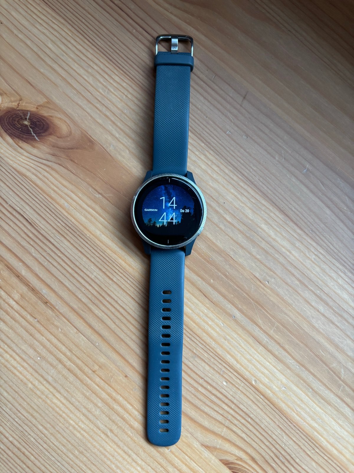 Garmin Venu zilver/blauw + oplader, Ophalen, Afstand, Zo goed als nieuw, Waterdicht