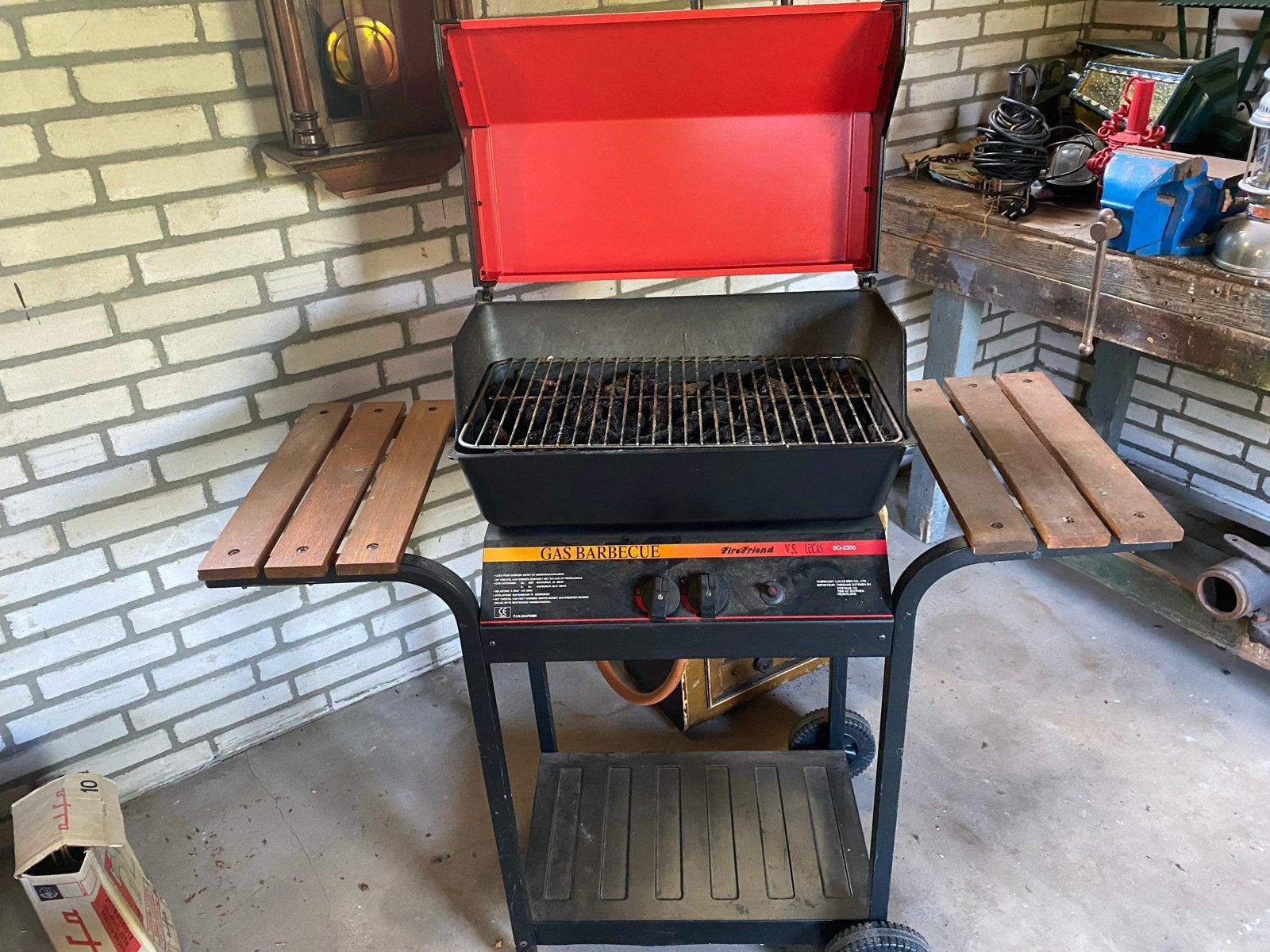 Verplaatsbare Gasbarbecue Fire Friend met deksel en slang, Ophalen, Gebruikt