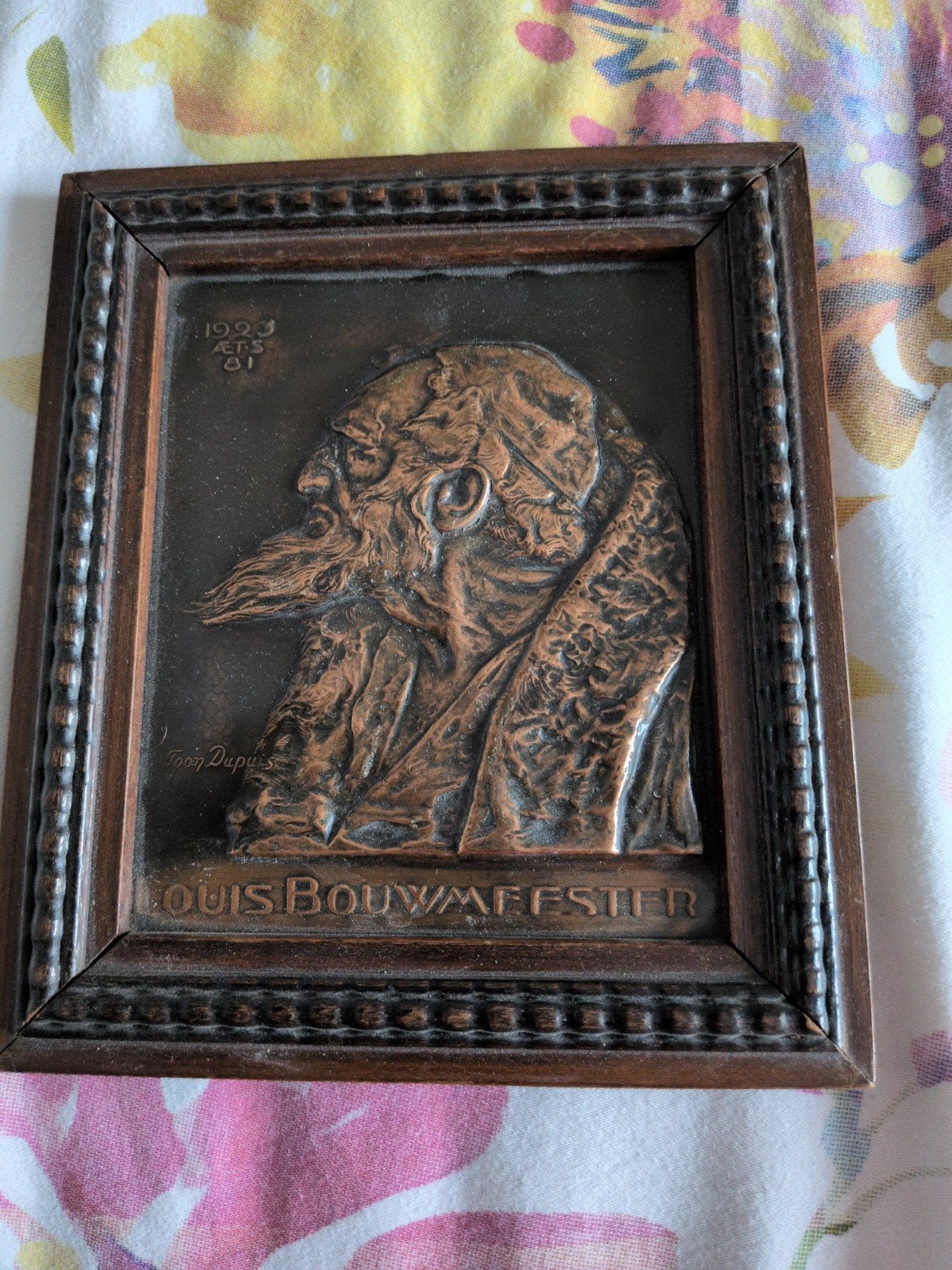 Oude bronzen plaquette Toon Dupuis 1923 - Louis Bouwmeester, Ophalen