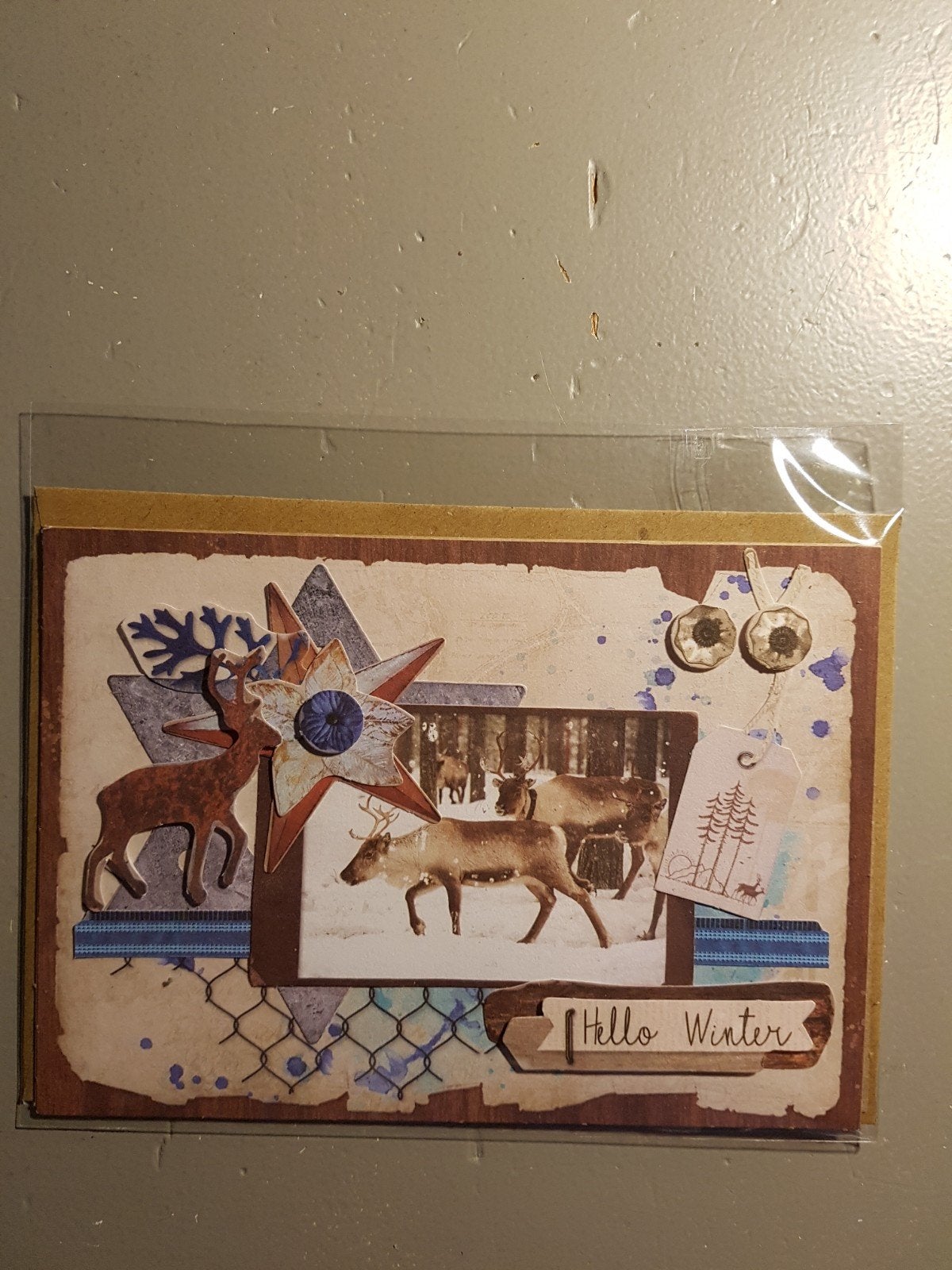 Kaartje winter rendieren, Ophalen of Verzenden, Nieuw, Overige thema's