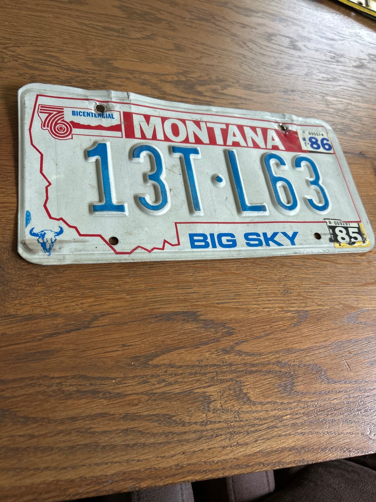Vintage Montana nummerplaat - Bicentennial 1976-1986, Ophalen of Verzenden, Gebruikt