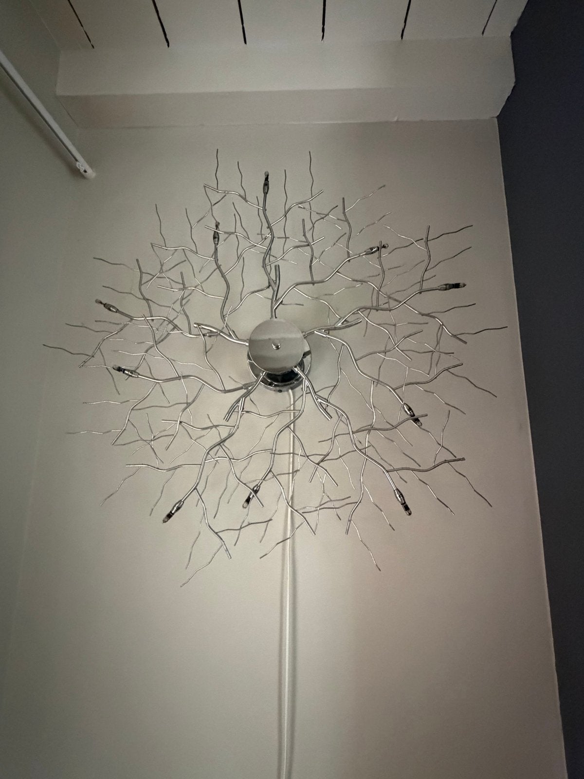 Moderne wand- of plafond lamp 'takken' design, zilverkleurig, Overige merken, Overige fittingen, Zo goed als nieuw, Zilver