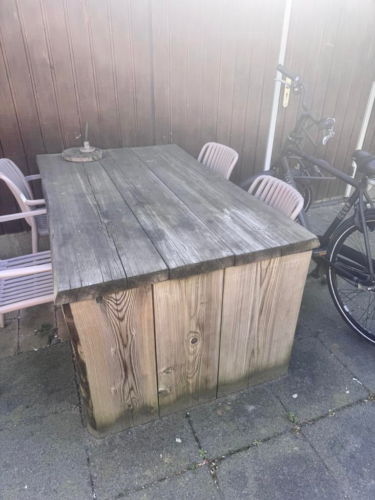 Houten tafel met bank, Tuin en Terras, Tuinsets en Loungesets, Ophalen of Verzenden, Zo goed als nieuw, Hout, Bank