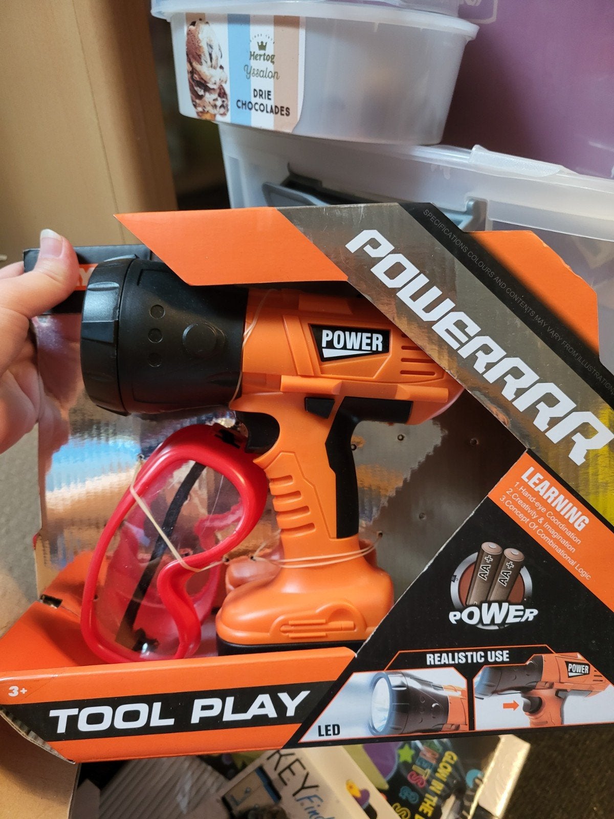 Nieuwe power tool play werklamp & veiligheidsbril speelgoed, Ophalen of Verzenden, Jongen of Meisje