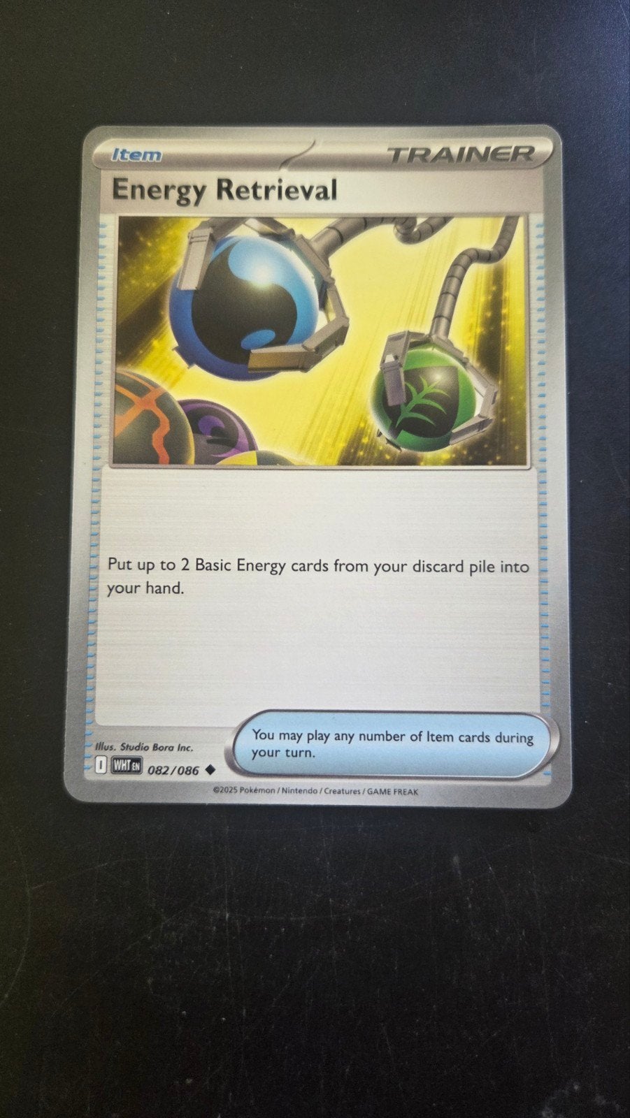 Energy Retrieval 082/086 White Flare Pokemon Kaart, Hobby en Vrije tijd, Verzamelkaartspellen | Pokémon, Zo goed als nieuw, Losse kaart