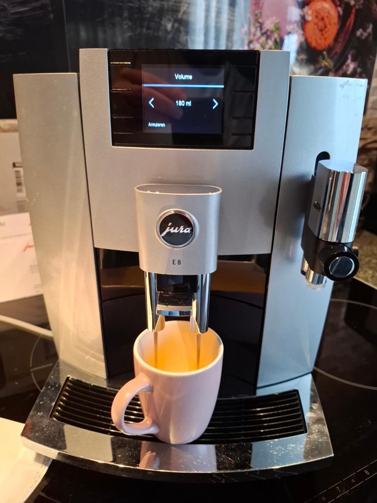 Jura E8 (EB) Midnight Silver Koffiemachine, Witgoed en Apparatuur, Koffiezetapparaten, Ophalen, 10 kopjes of meer, Koffiemachine