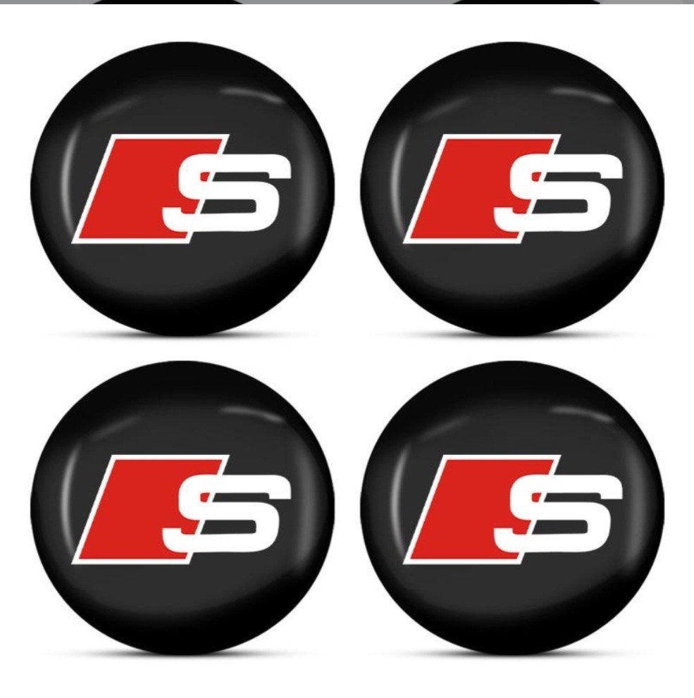 4x Audi S Line Velg Emblemen Stickers 60mm, Ophalen of Verzenden, Nieuw, Audi