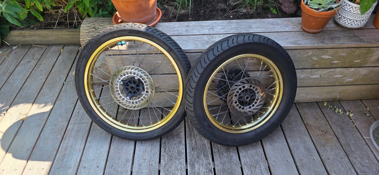 Set gouden wielen Honda NX650 Dominator, Motoren, Ophalen, Gebruikt