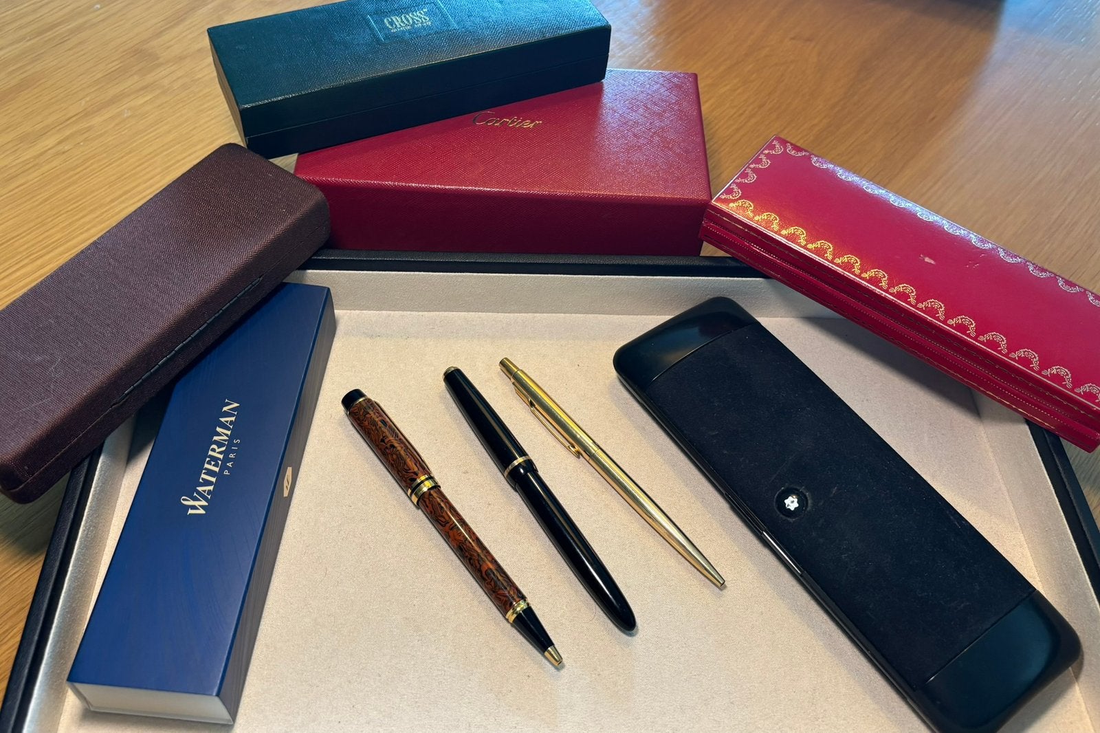 Pennen Cartier, Montblanc, Waterman, Parker, Sheaffer, Cross, Ophalen of Verzenden, Zo goed als nieuw, Balpen, Waterman