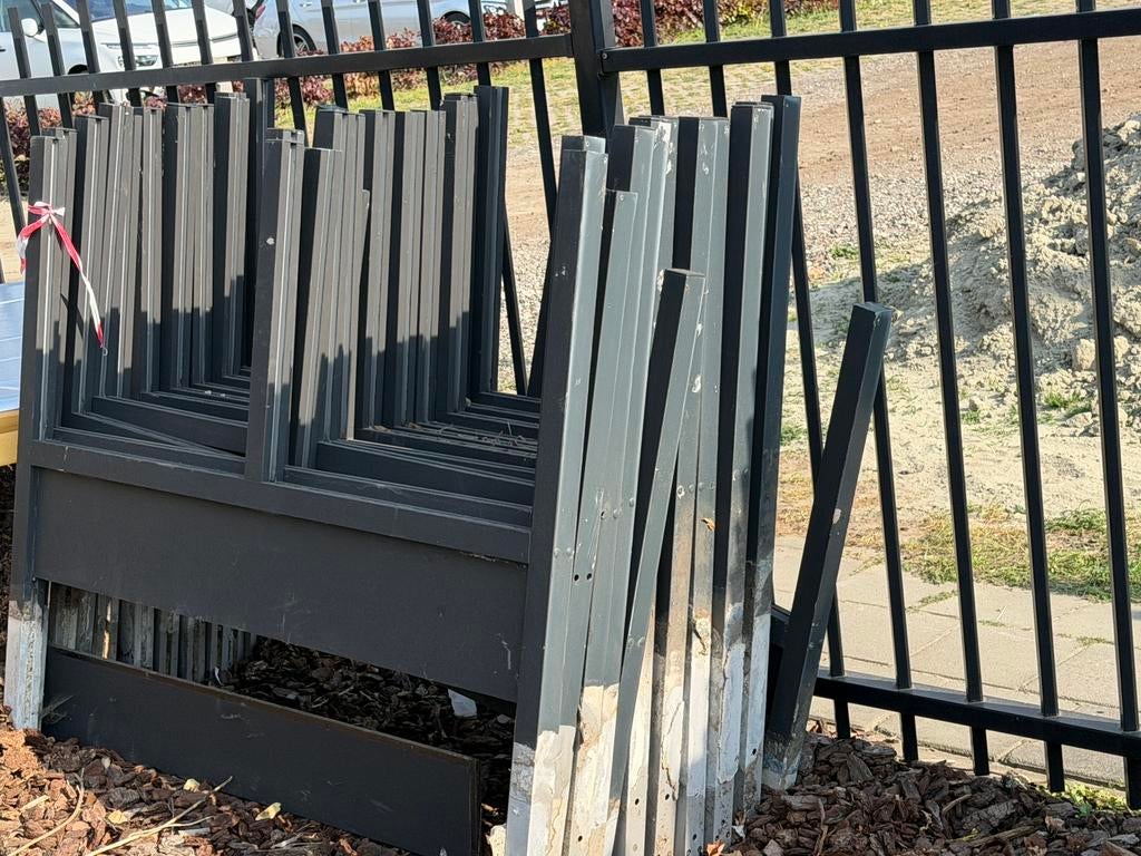 windscherm terras horeca antraciet, Ophalen of Verzenden, Gebruikt, Aluminium, Spijlenhekwerk