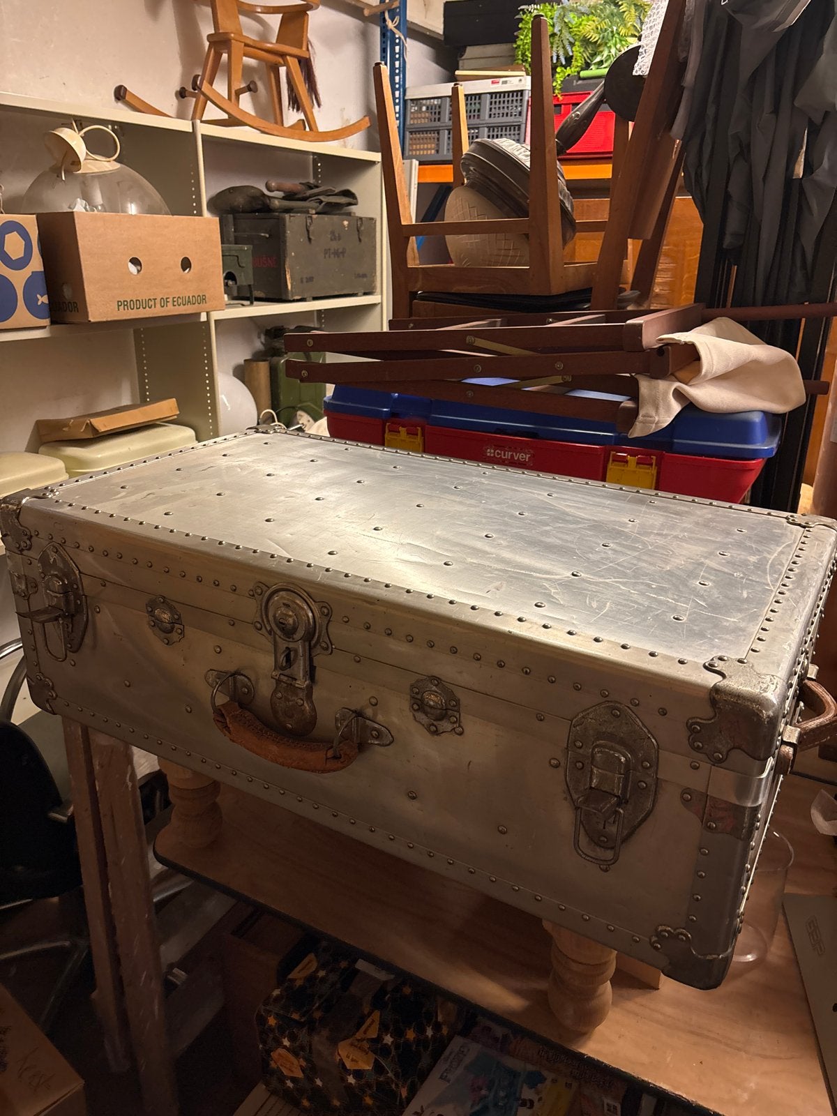Vintage aluminium koffer/kist - 87x50x30cm, Ophalen