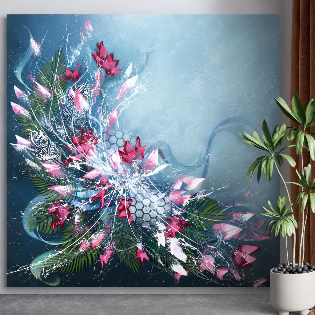 Abstract schilderij 100x100cm, Ophalen of Verzenden