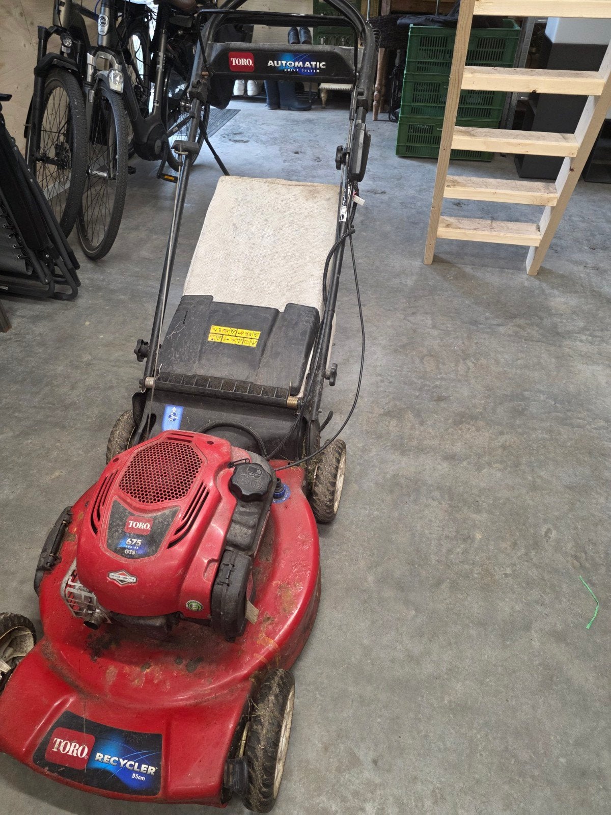 Toro Recycler 55cm zelfrijdende benzine Grasmaaier met Opvan, Ophalen, Cirkelmaaier, Gebruikt, Toro