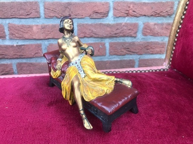 Weens brons: Cleopatra met slang!, Antiek en Kunst, Ophalen of Verzenden, Brons