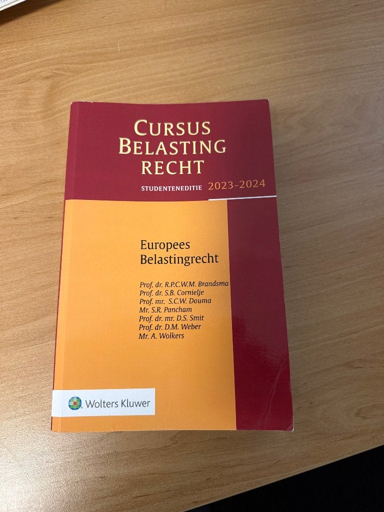 Cursus belastingrecht - Europees Belastingrecht, Verzenden, Alpha, Gelezen, WO