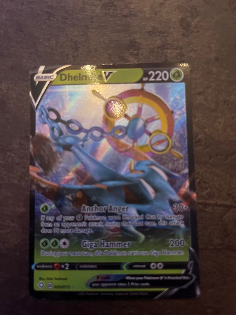 Dhelmise V Pokémon Kaart - Zo goed als nieuw, Ophalen of Verzenden, Zo goed als nieuw, Losse kaart
