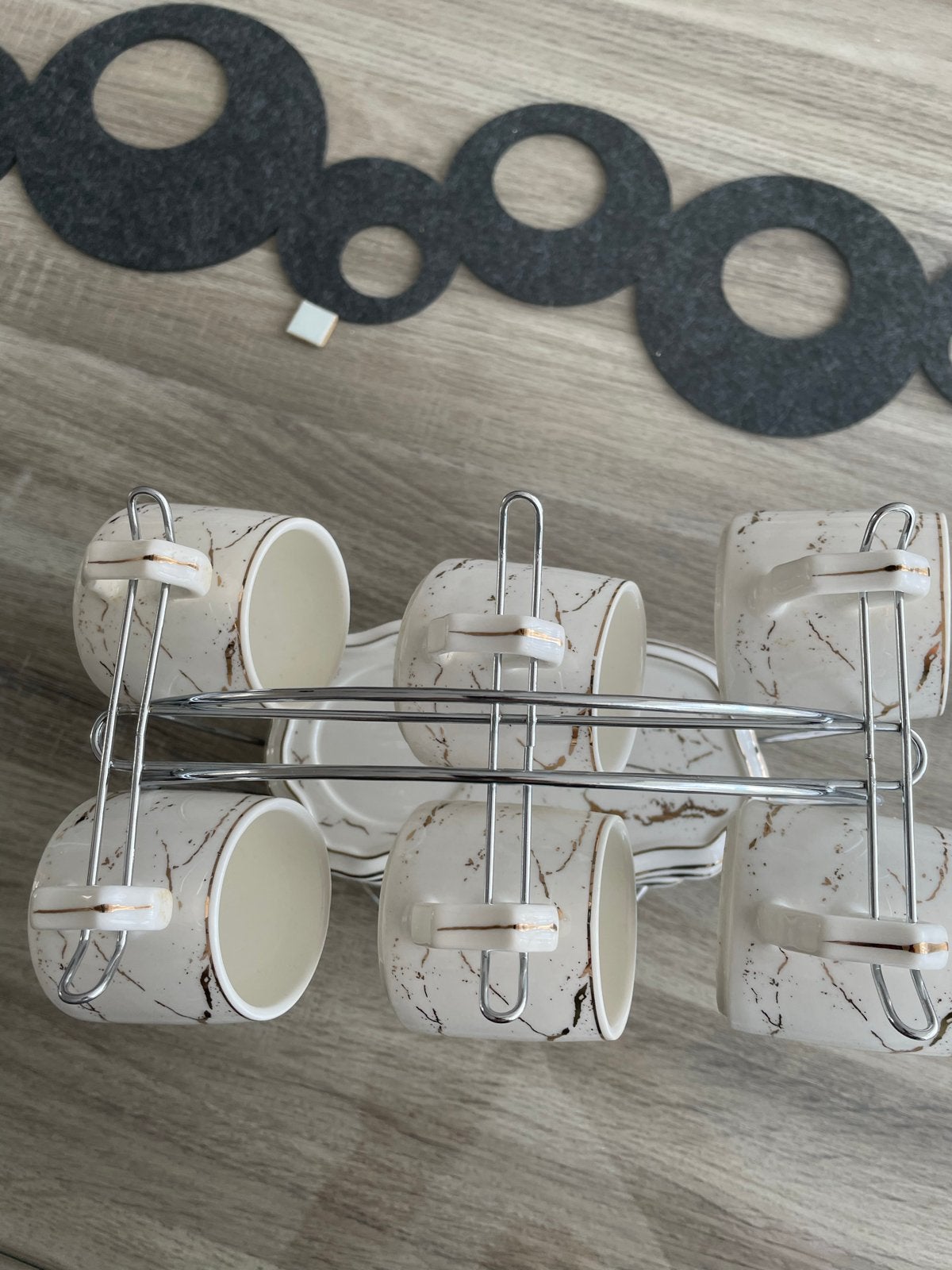 Queen's Porcelain Koffie/Theeservies - Marmerlook, Huis en Inrichting, Keuken | Servies, Overige merken, Ophalen of Verzenden