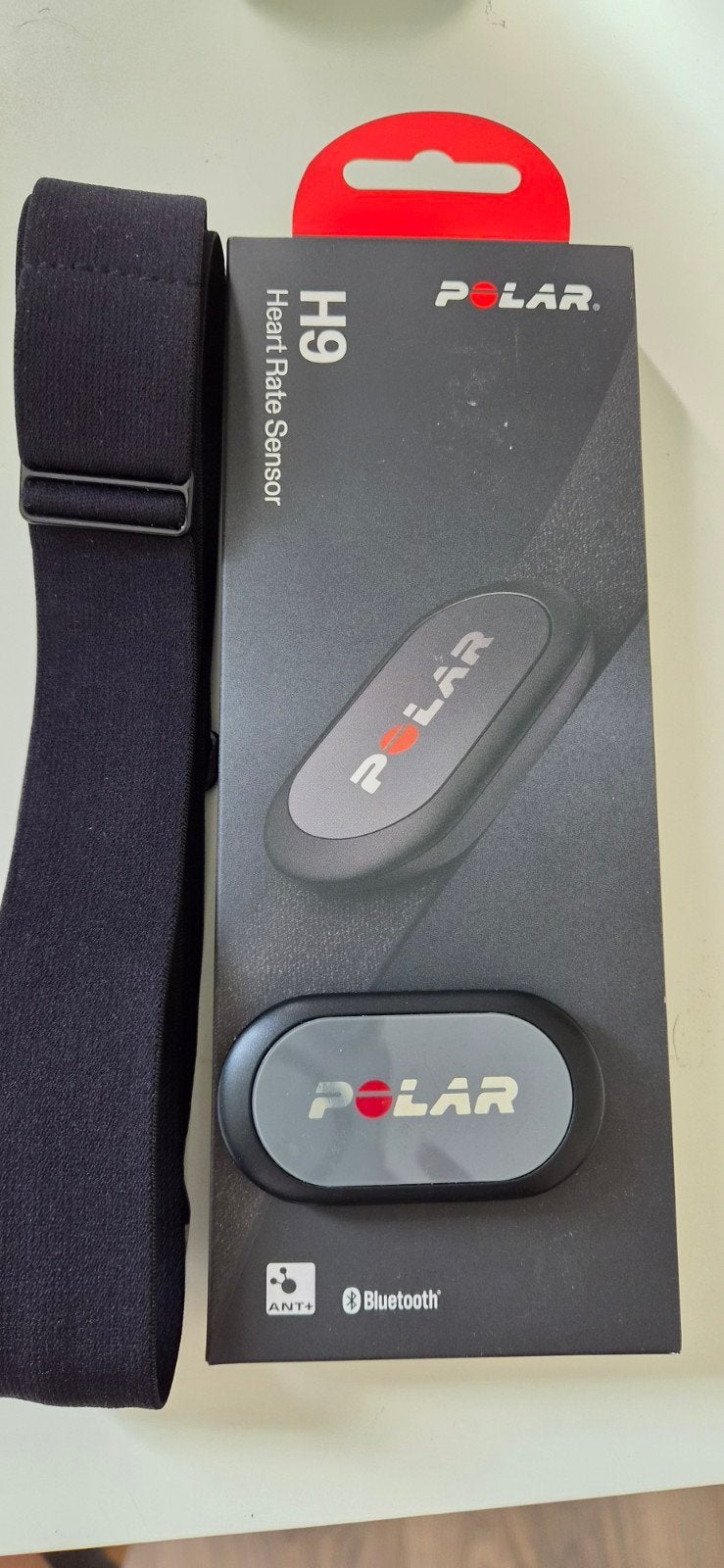 Polar H9 Hartslagsensor. ZGAN, Ophalen of Verzenden, Zo goed als nieuw, Polar, Met borstriem