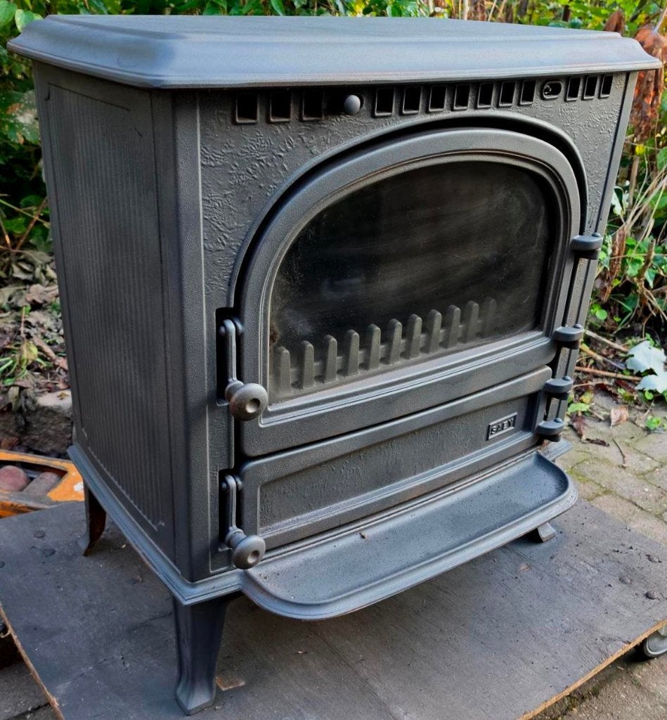 houtkachel saey 94... 9---10 kw, Huis en Inrichting, Houtkachel, Ophalen of Verzenden, Zo goed als nieuw, Vrijstaand