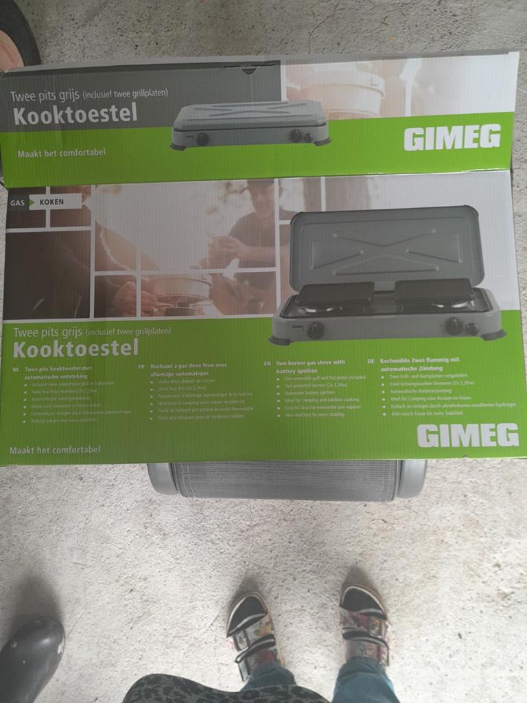 Gimeg kooktoestel 2 pits op gas, Caravans en Kamperen, Kampeeraccessoires, Ophalen, Nieuw