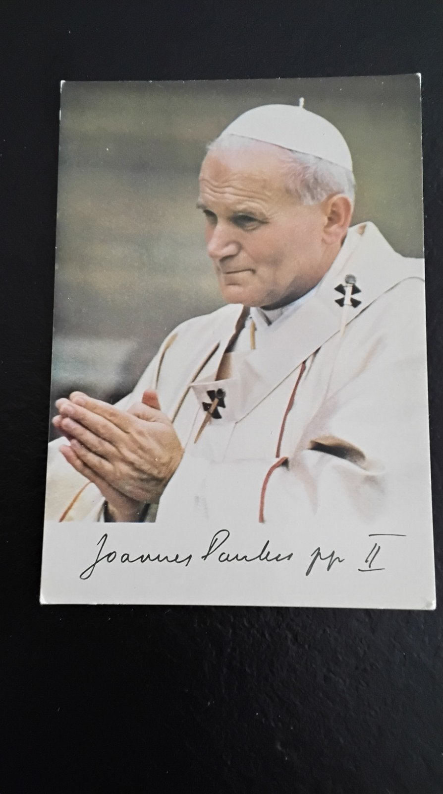 Paus Johannes Paulus II Ansichtkaart Gesigneerd, Verzamelen, Ophalen of Verzenden, Gebruikt