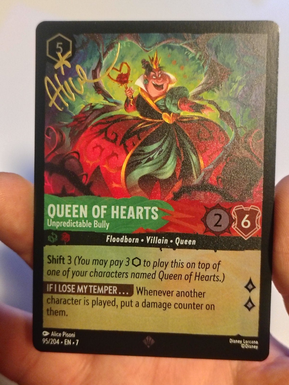 Lorcana Queen of Hearts Gesigneerd ALICE PISONI, Ophalen of Verzenden, Nieuw