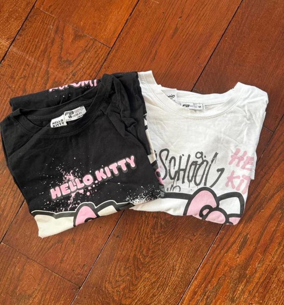Hello Kitty T-shirts (2 stuks) - Maat M, Maat 38/40 (M), Zwart, Ophalen of Verzenden, Zo goed als nieuw
