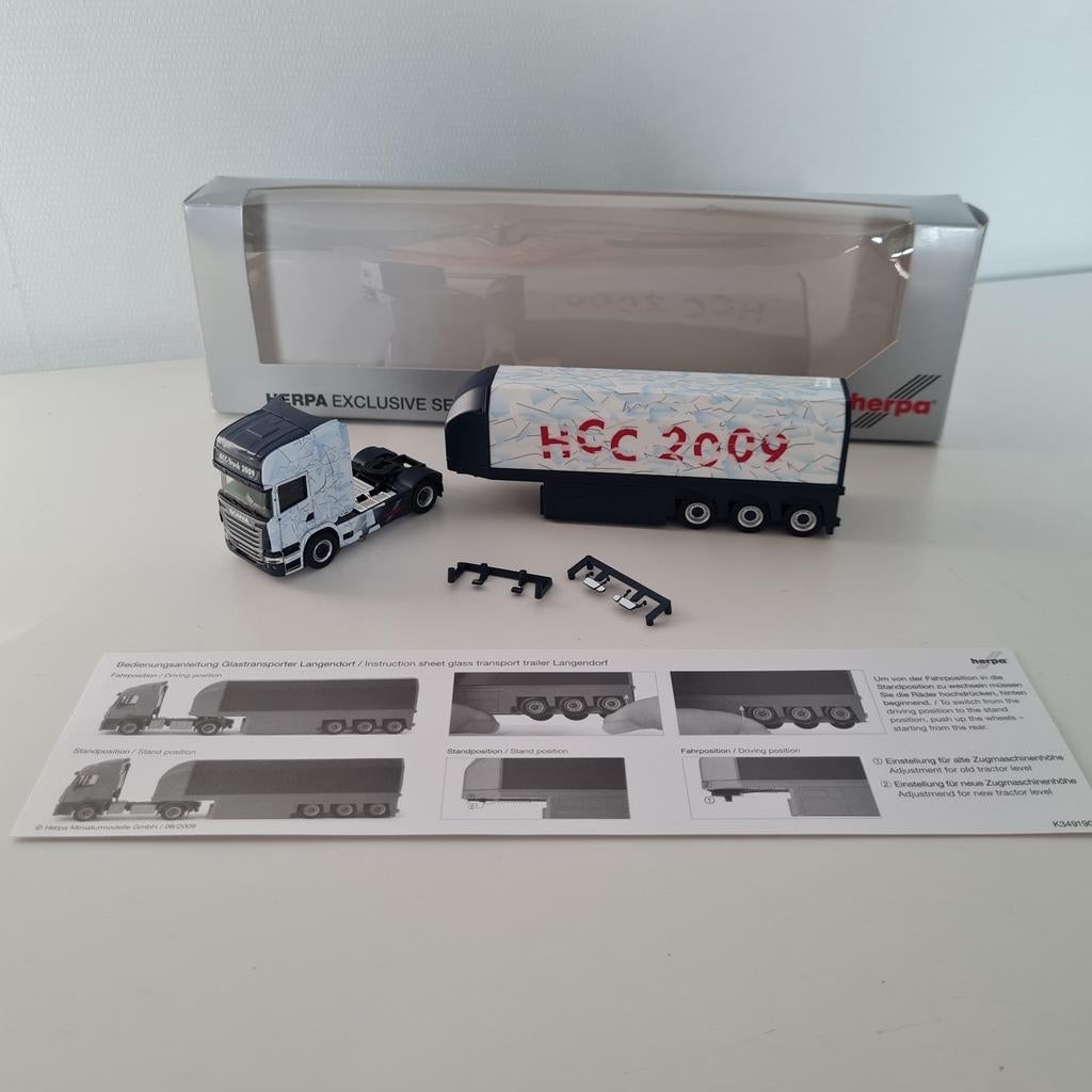 Herpa Scania HCC 2009 Glastransport, Ophalen of Verzenden, Nieuw, Bus of Vrachtwagen, Herpa