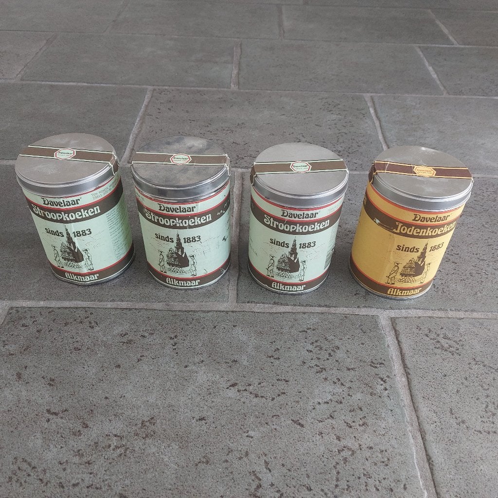 Vintage Davelaar Koekblikken - Stroopkoeken - Jodenkoeken, Verzamelen, Ophalen of Verzenden, Gebruikt, Koek(jes)