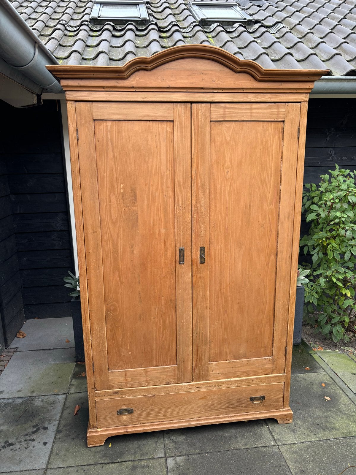 Landelijke grenen houten brocante meidenkast | kledingkast, Huis en Inrichting, Ophalen, Gebruikt, 100 tot 150 cm, Met lade(s)