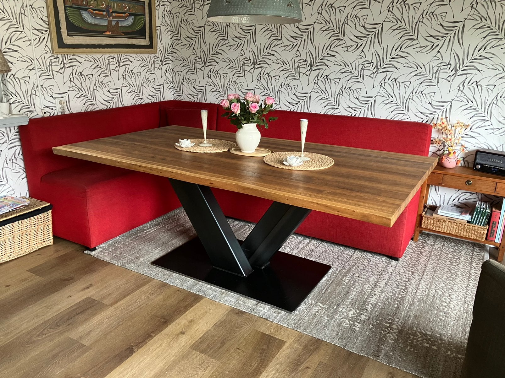 Eettafel boomstamblad, Ophalen, 200 cm of meer, 50 tot 100 cm, Zo goed als nieuw