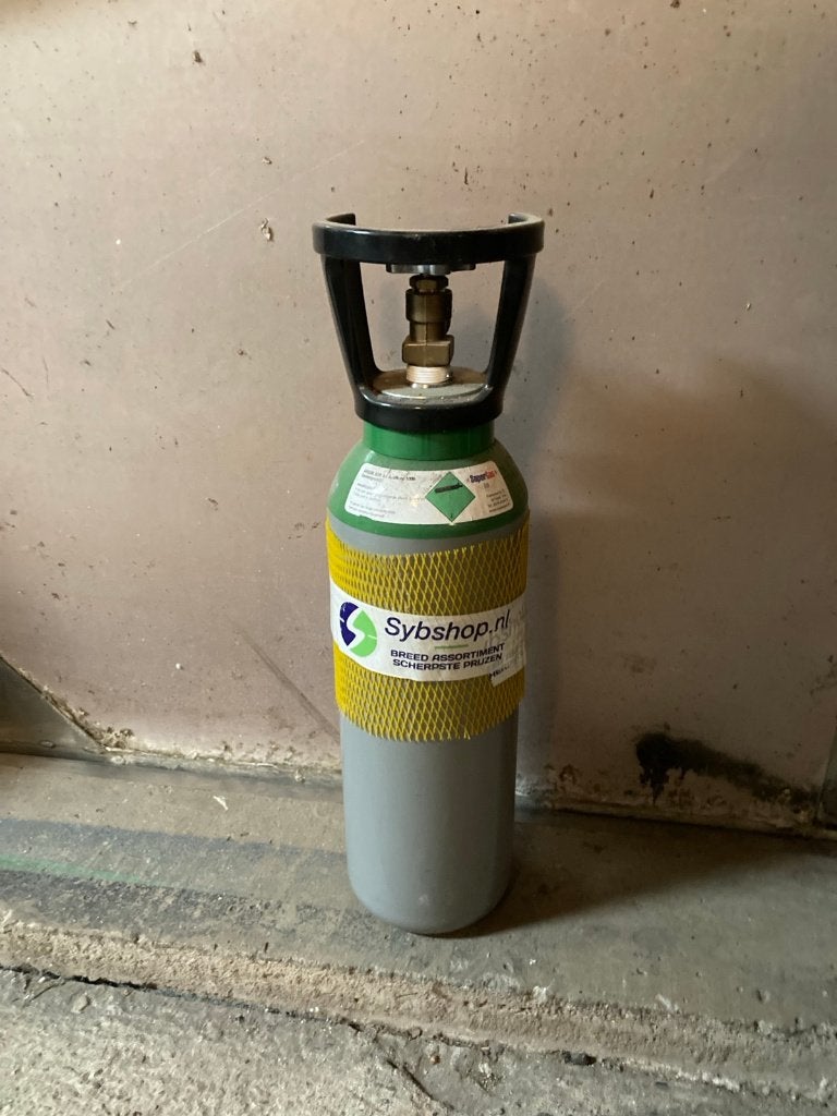 Baby Argon Gasfles 5 liter nog vol (eigendom), Ophalen, Zo goed als nieuw, Minder dan 150 ampère, Tig