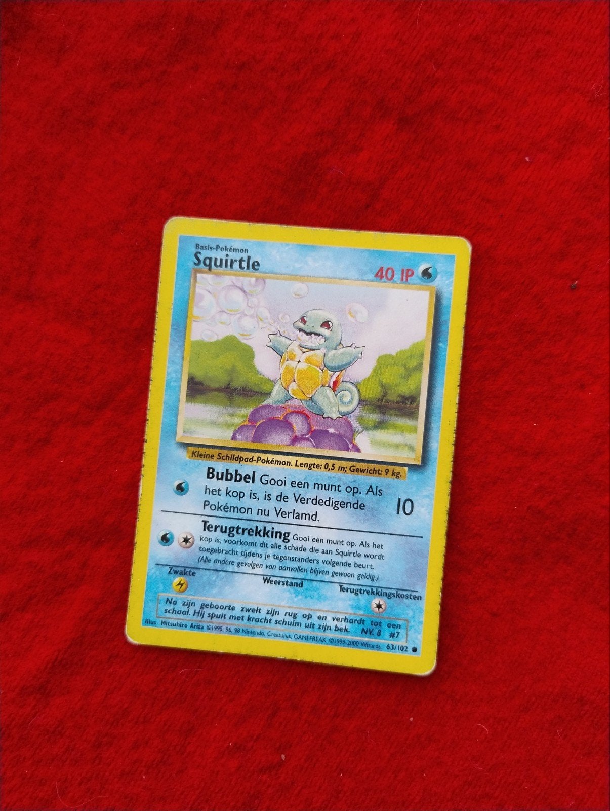 Pokémon Squirtle Basis-Pokémon Kaart 63/102, Ophalen of Verzenden