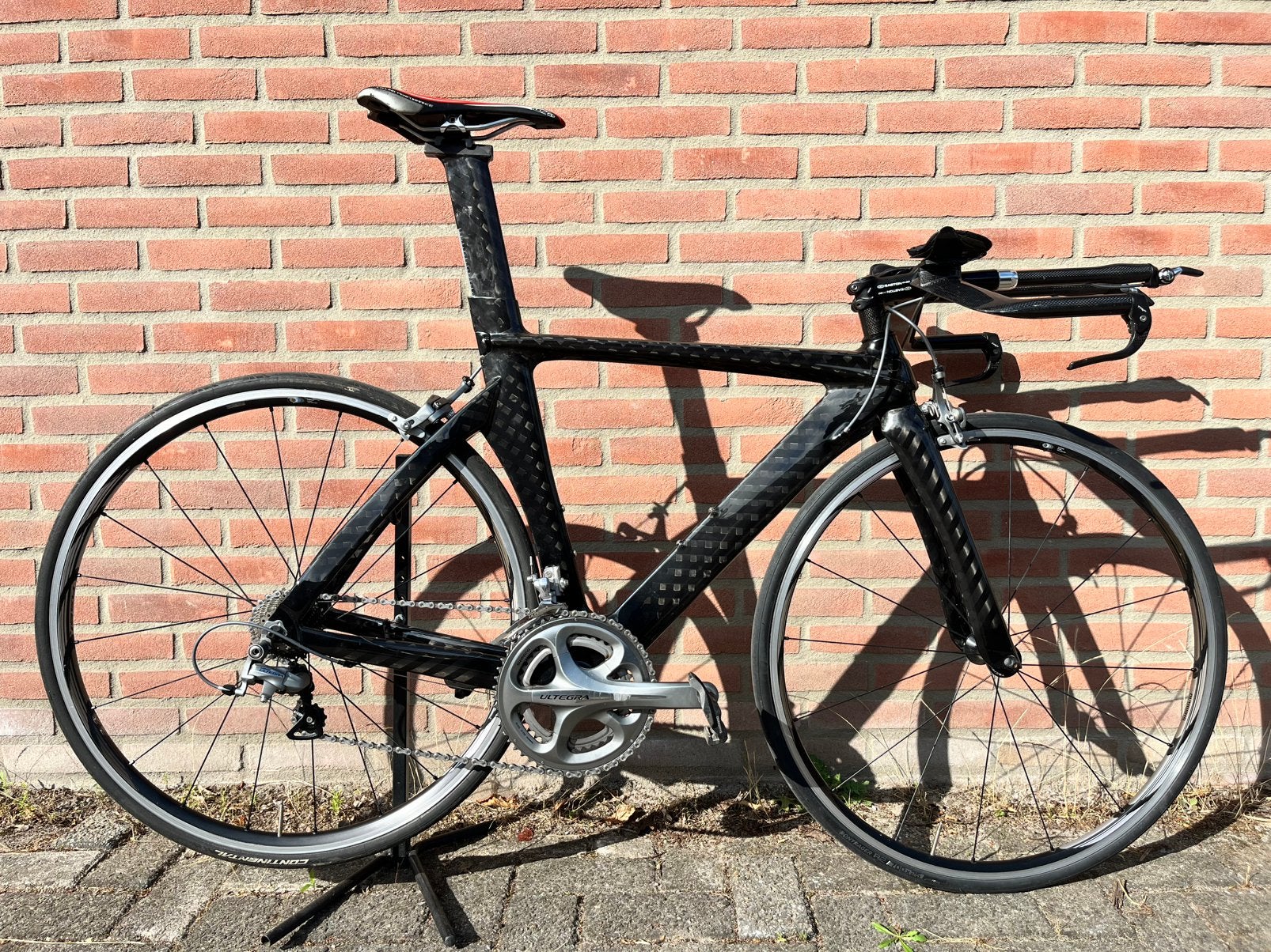 Carbon Triathlon fiets, 28 inch, Carbon, Zo goed als nieuw, Meer dan 20 versnellingen