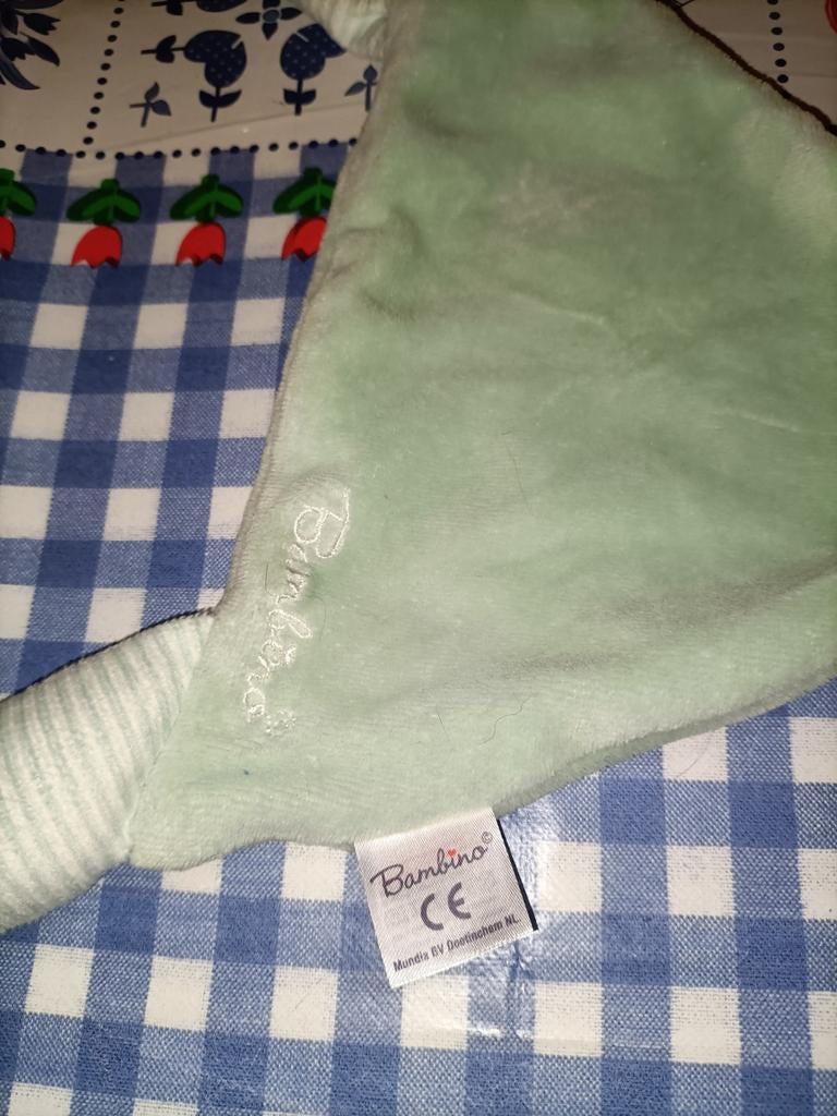 Bambino groen konijn knuffeldoekje, Ophalen of Verzenden, Zo goed als nieuw, Konijn