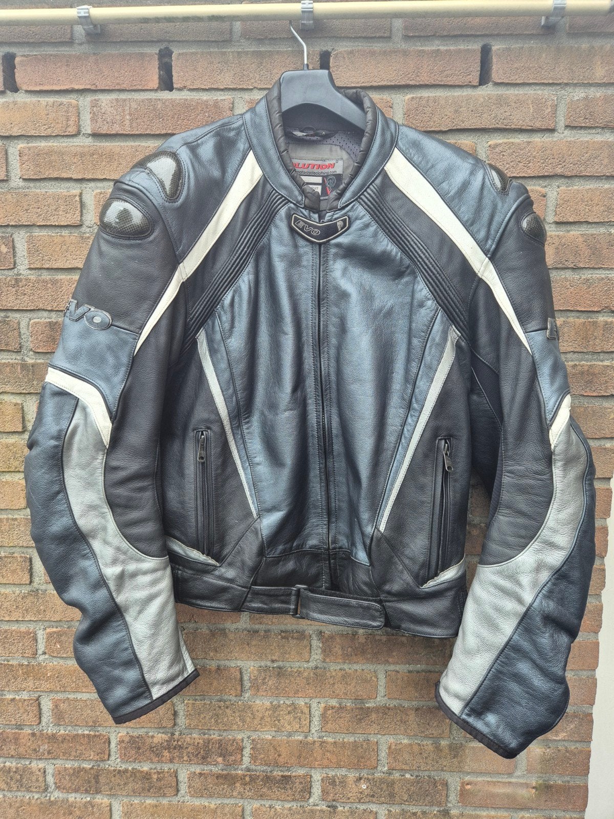 Leren motorpak (jas en broek) - Maat 58/64, Motoren, Kleding | Motorkleding, Ophalen, Heren, Jas | leer, EVO