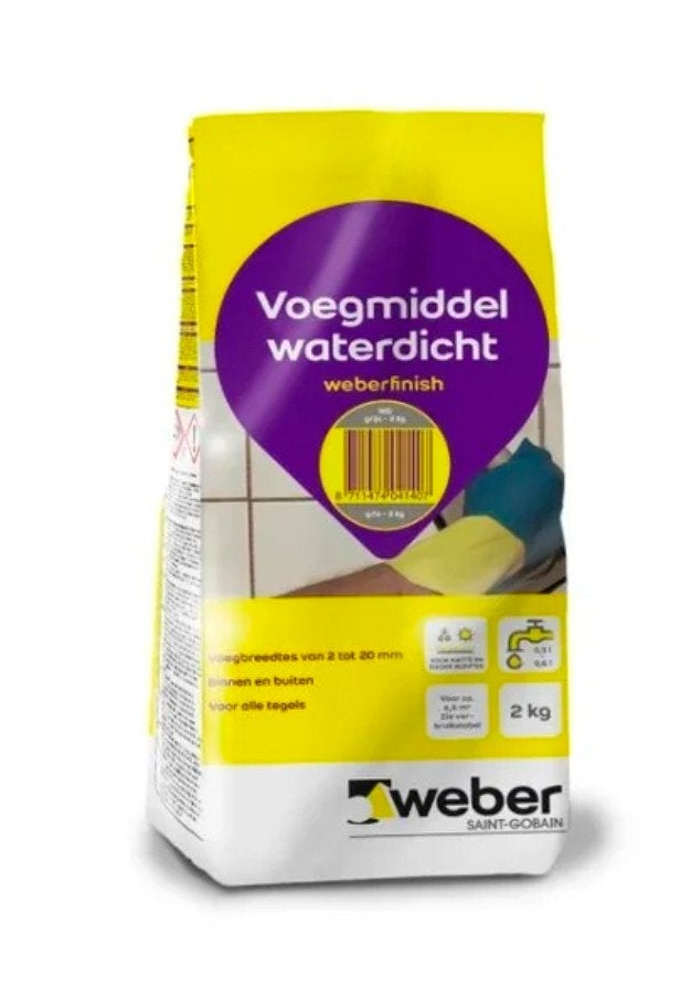 Weber Voegmiddel Waterdicht Weberfinish 2kg grijs, 60 cm of meer, Overige typen, Nieuw, Ophalen of Verzenden