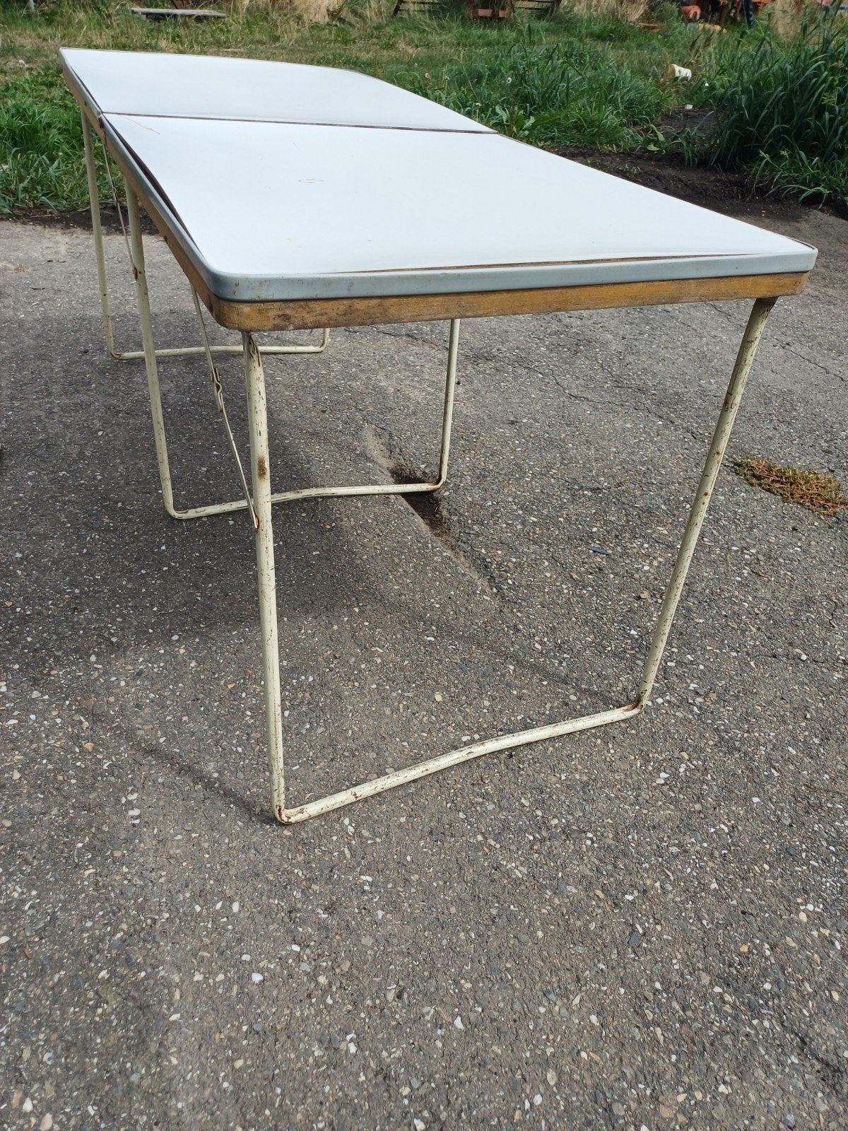 vintage  formica klaptafeltje., Caravans en Kamperen, Ophalen, Campingstoel