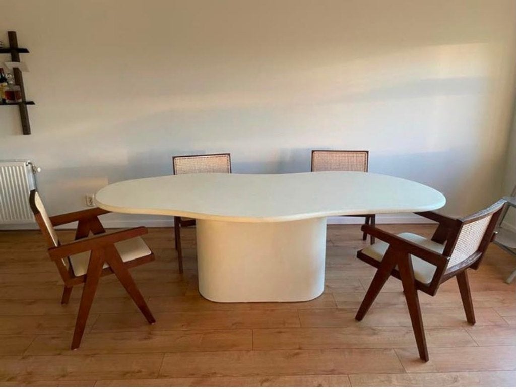 Organische Beton Ciré Eettafel, Huis en Inrichting, Tafels | Eettafels, Ophalen, 100 tot 150 cm, Vijf personen of meer, Scandinavisch, modern