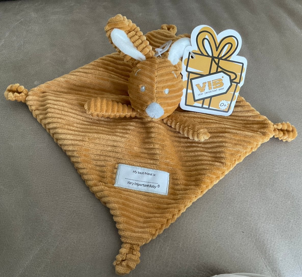 Nieuw VIB Konijn Knuffeldoekje - Okergeel, Ophalen of Verzenden, Nieuw, Overige typen
