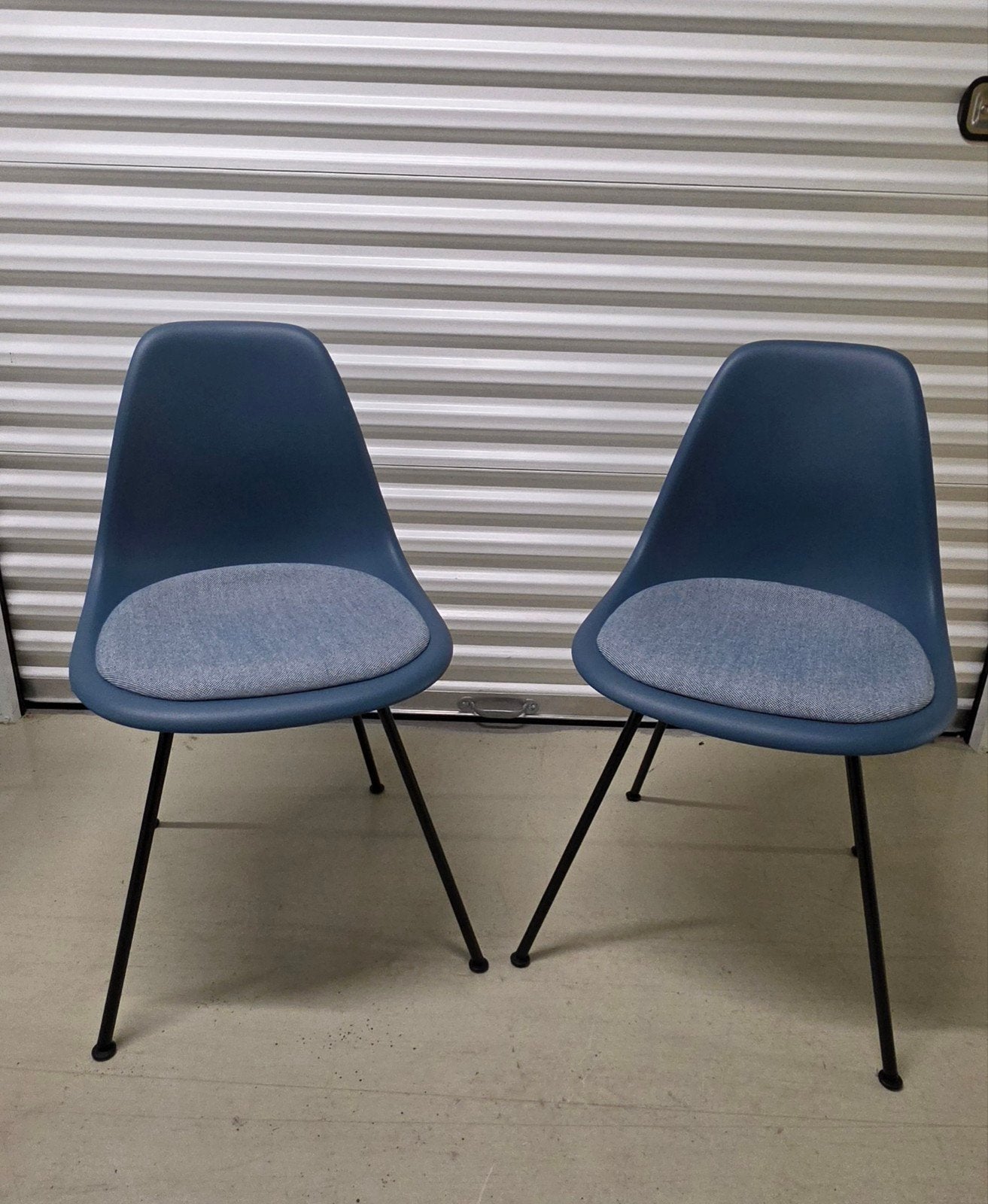 Vitra Eames Plastic Side Chair DSX - Set van 2, Ophalen, Twee, Stof, Blauw