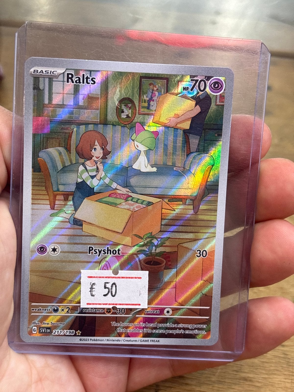 Pokémon Kaart Ralts 211/198 SVI - Zo goed als nieuw, Ophalen of Verzenden, Zo goed als nieuw, Losse kaart, Foil