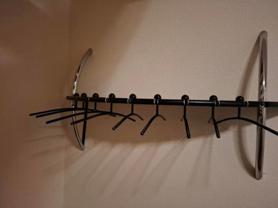 Half ronde wandkapstok met 9 haken, Gebruikt, Minder dan 100 cm, Hout, Ophalen