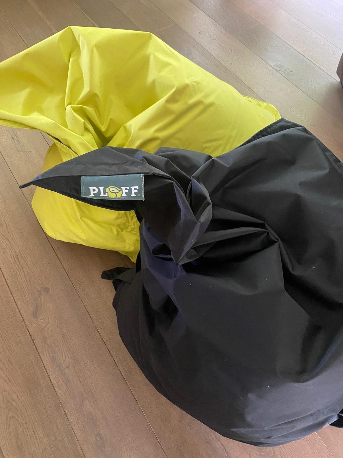 PLOFF Zitzakken - Geel en Zwart, Huis en Inrichting, Zitzakken, Ophalen of Verzenden, Zo goed als nieuw, Zwart, Zitzak