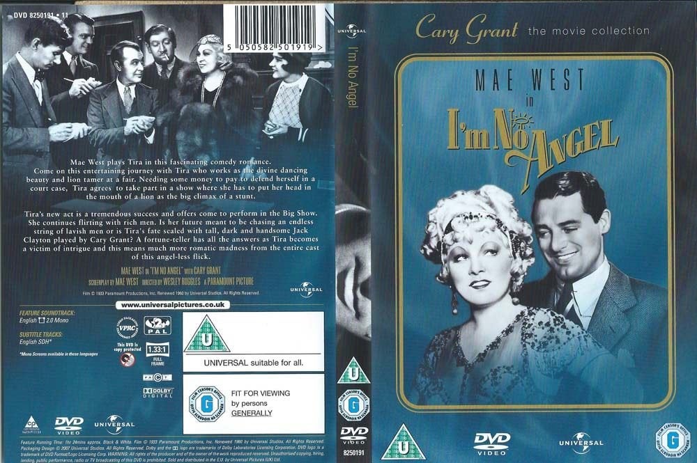 I’m No Angel 1933 DVD met Mae West, Cary Grant,, Alle leeftijden, Ophalen of Verzenden, Zo goed als nieuw, Actie en Avontuur