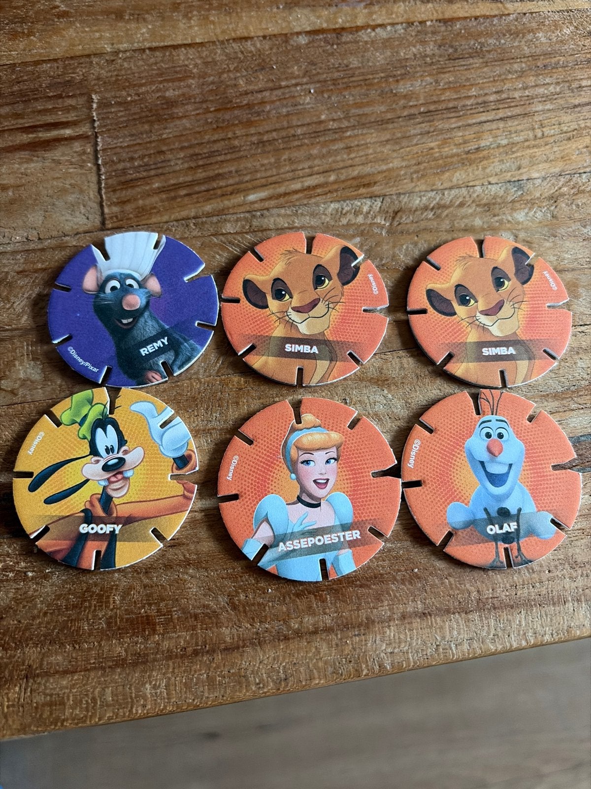 Diskeyz ah: Remy, Simba, Goofy, Assepoester, Olaf, Verzamelen, Ophalen of Verzenden, Overige figuren, Gebruikt, Overige typen